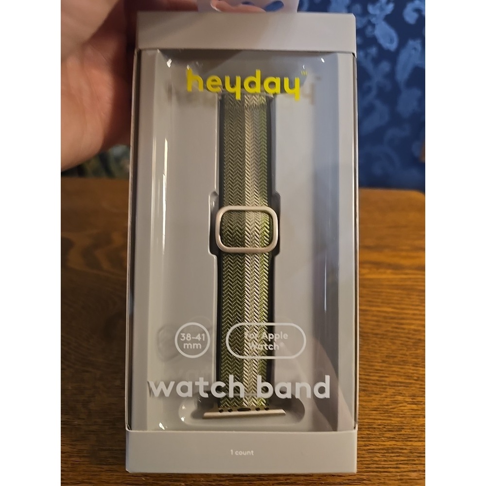Heyday Watch Band For Smart Watch 38-41mm Sage Olive Green Stripe Knit NEW‎